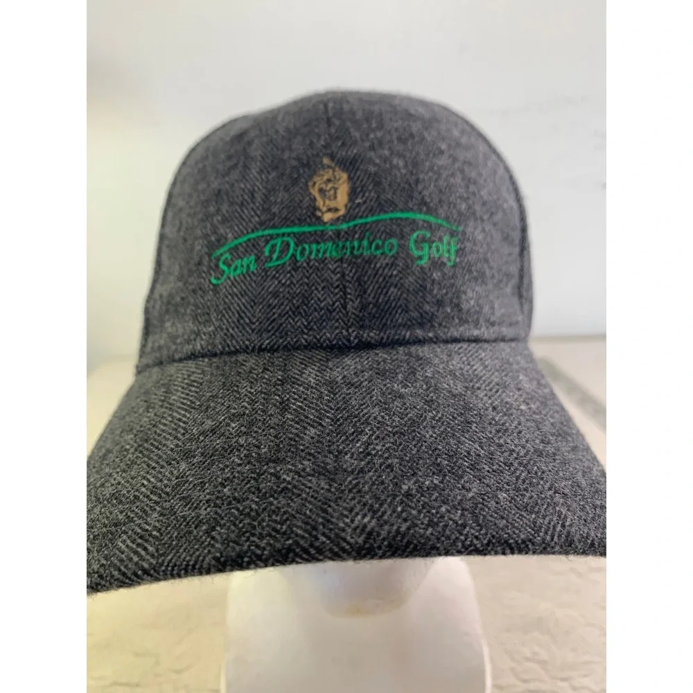 Level4 San Domenico Golf Italy Hat Grey Herringbone Wool Blend Adjustable Cap